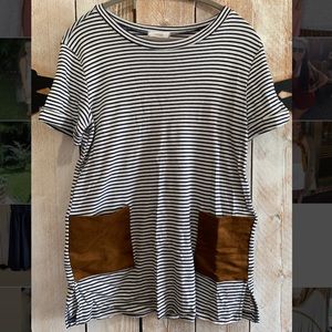 Stripe & Suede Tunic